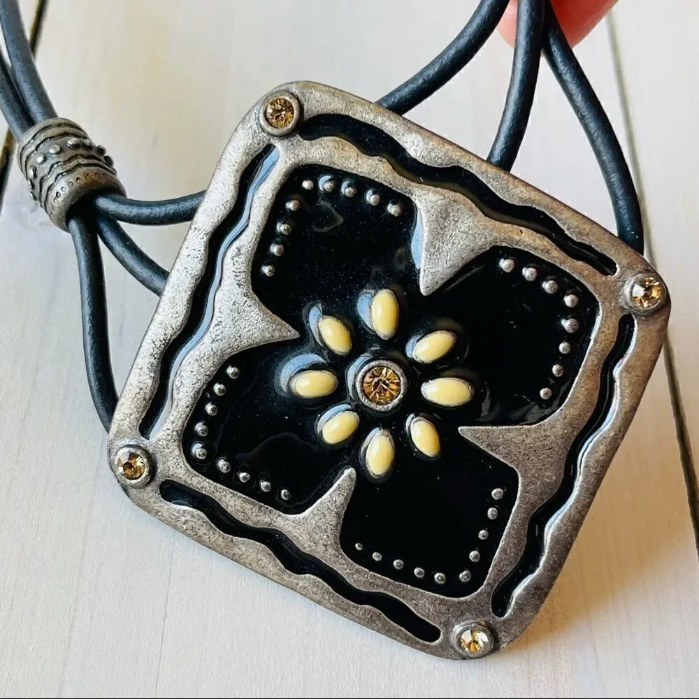 Necklace Bohemian chunky Black Vintage Style